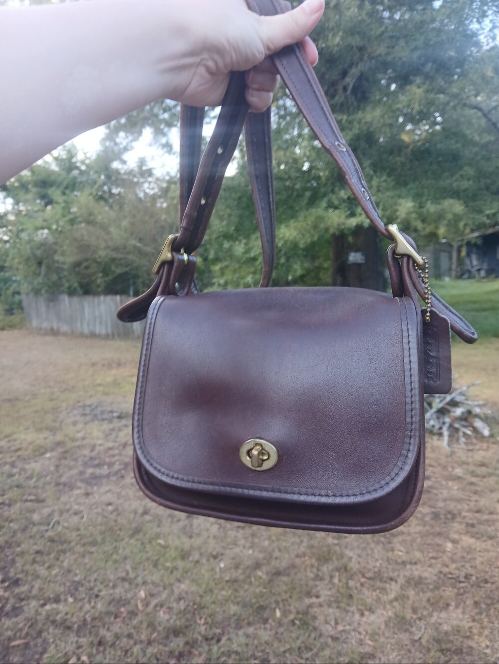Coach vintage legacy small flap bag. Mahogany.